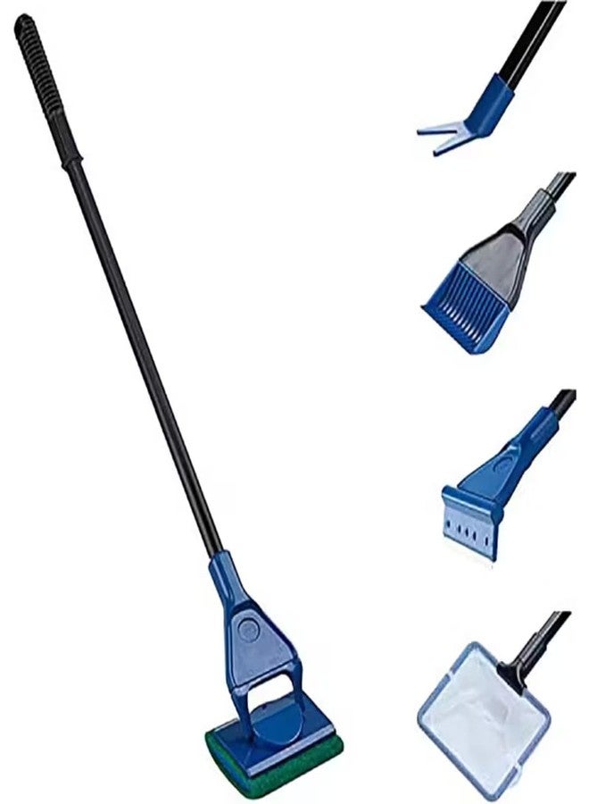 VAYINATO® 5-in-1 Aquarium Cleaning & Maintenance Kit | Includes Fish Net, Algae Scraper, Gravel Rake, Sponge & Plant Fork | Multi-Tool for Fish Tank Care - Image 1